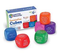 Learning Resources Conversation Cubes - 6 Pieces Ages 6+ Foam Cubes Social Emotional Learning School Supplies Speech Therapy Toys, Social Skills Cubes