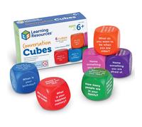 Learning Resources Conversation Cubes - 6 Pieces Ages 6+ Foam Cubes Social Emotional Learning School Supplies Speech Therapy Toys, Social Skills Cubes