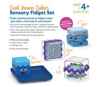 Learning Resources Cool Down Cubes Sensory Fidget Set of 4, Ages 3+, Calm Down Corner Toys, SEL Toys