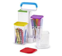 Learning Resources Create-a-Space See-Thru Storage Caddy, Classroom Organisation, School Supplies Organiser, Desk Organisation, Pen Holder, 9 Pieces, Multicolor (LER3712)