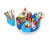Learning Resources Create-a-Space Storage Centre (Blue), Stationery Storage Organiser, Ideal for Classroom & Home, Wipe Clean Plastic, 10 Piece Set