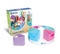 Learning Resources Create-a-Space Storage Centre (Pastel), Stationery Storage Organiser, Ideal for Classroom & Home, Wipe Clean Plastic, 10 Piece Set