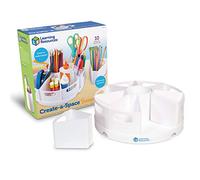 Learning Resources Create-a-Space Storage Centre (White), Stationery Storage Organiser, Ideal for Classroom & Home, Wipe Clean Plastic, 10 Piece Set