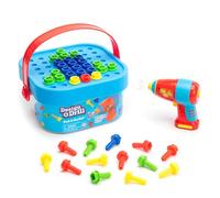 Learning Resources Design and Drill Bolt-It Bucket, Ages 3+, STEM Toy | Portable construction toy with drill supporting fine motor skills, creativity and early engineering learning through play