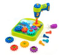 Learning Resources Design and Drill Gears Workshop, 55-Piece with Electric Toy Drill, STEM Toy, Boys and Girls Ages 3+