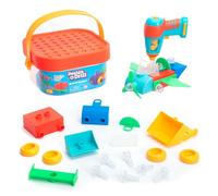 Learning Resources Design & Drill Build-It Bucket STEM Toy, 41 Pieces with Electric Drill Toy, Travel Toys for Boys & Girls, Ages 3+