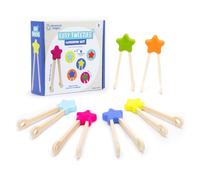 Learning Resources Easy Tweezies Small Group Set, Fine Motor Toys for Kids, Sensory Bin Tools, Preschool Classroom Must Haves & Therapy Toys, Wooden Tweezer Activity Kit for Toddlers Ages 3+
