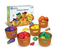 Learning Resources Farmer's Market Food Sorting Set Toy Food Sets for Kids Kitchen Toys and Kids Kitchen Accessories Play food Gifts for 18 mths 1 2 3 4 5 Year Old Kids Boys & Girls