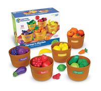 Learning Resources Farmer's Market Color Sorting Set - Play Food for Kids, Toddler Learning Toys, Grocery and Kitchen Play Toys
