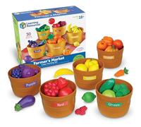 Learning Resources Farmer's Market Food Sorting Set Toy Food Sets for Kids Kitchen Toys and Kids Kitchen Accessories Play food Gifts for 18 mths 1 2 3 4 5 Year Old Kids Boys & Girls