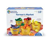 Learning Resources Farmer's Market Colour Sorting Set Play Food Ages 18 M+ | Farm shop fun meets colour sorting as little learners sort, count and match 25 fruit and vegetables into colourful baskets