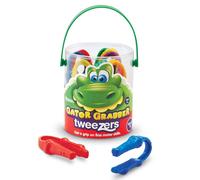 Learning Resources Gator Grabber Tweezers Tub of 12 - Children's Plastic Tweezer