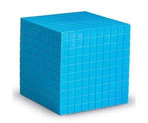 Learning Resources Grooved Plastic Base Ten Cube, Blue
