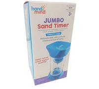 Learning Resources Jumbo Sand Timer (1-Minute), Blue, Soft Rubber End Caps Offers Quiet Pausing, Classroom Sand Timers for Kids, Teeth Brushing and Game Timer (Set of 1)