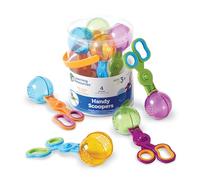 Learning Resources Handy Scoopers - 4 Pieces, Ages 3+, Toddler Fine Motor Skills Toy, Sensory Sand and Water Play Tool, Scissor Action Practice, Early Years Learning, Colourful Kid Tweezers Set