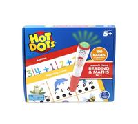 Learning Resources Hot Dots Learn at Home Reading & Maths Set 1, Interactive Preschool Literacy & Maths Learning, 2 Activity Books, 100 Pages, Ages 5+