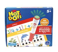 Learning Resources Hot Dots Learn at Home Reading & Maths Set 1, Interactive Preschool Literacy & Maths Learning, 2 Activity Books, 100 Pages, Ages 5+