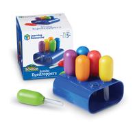 Learning Resources Jumbo Colorful Eyedroppers - Set of 6 with Stand, Ages 3+, Science Class Tools, Preschool Science, Sensory Accessories,Droppers fo