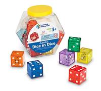 Learning Resources Jumbo Dice in Dice - Set of 12 | Classroom Jumbo Math Exercise Set, Kids Classroom Math Learning Exercise, Colorful Kids Game, Large Colorful Set for Playing