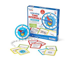 Learning Resources Learning Intervals of Time Centre Kit 16 Games and Activities, NumberLine Clock for Kids Learning To Tell Time, Math Manipulatives for Telling Time, Analogue Clock (1 Pack)