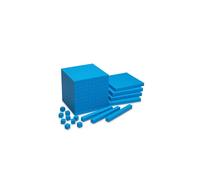 LEARNING RESOURCES LER0930 BASE TEN STARTER SET PLASTIC BLUE-100 UNITS 30 RODS 10 FLATS 1 CUBE