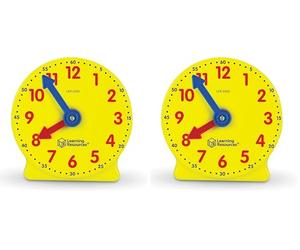 Learning Resources LER3675 Big Time Mini Clock Smart Pack for Individual Maths Learning in Classrooms, Ages 5+ (Pack of 2)
