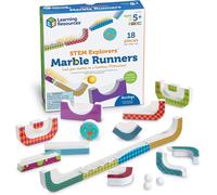 Learning Resources STEM Explorers Marble Runners, STEM Learning Toy, Build a Marble Run for 5 Year Olds, Track Pieces Cling to Walls & Windows, Ages 5+