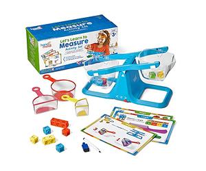 Learning Resources Let's Learn to Measure Activity Set, Kids Measuring Cups, Bucket Balance, MathLink Cubes and Activity Cards Set, Teacher Supplies, Classroom Supplies, Preschool Learning