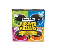 Learning Resources Recordable Answer Buzzers - Set of 4, Ages 3+, Game Show Buzzers, Recordable Buttons, Personalised Sound Toy, Family Game Night