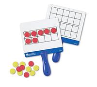Learning Resources Magnetic Ten- Frame Answer Boards | Early Math Skills, Classroom Math Manipulatives, Set of 4 with 100 colorful counters/discs, Grades K+, Ages 5+