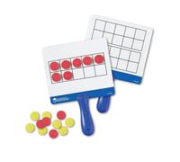 Learning Resources Magnetic Ten-Frame Answer Boards - Set of 4 with 100 Colorful counters/Discs Ages 5+ | Grades K+ Giant Magnetic Ten Fram