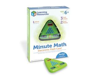 Learning Resources Minute Math Electronic Flash Card, Ages 6+, Maths Travel Game, Fast-Paced Mental Arithmetic Toy with 3 Difficulty Levels, Gifts For Kids