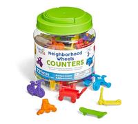 Learning Resources Neighbourhood Wheels Counters, Classroom Maths Counters for Kids, Counting, Matching, Sorting, Patterning, Tub of 72, Ages 3+