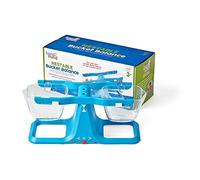 Learning Resources Nestable Bucket Balance - Clear Double Bucket Scale for Liquids & Solids, Easy to Assemble Kids Balance, Space Saving Storage Base, for Classroom (2 Buckets)