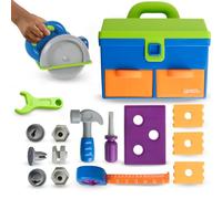 Learning Resources New Sprouts All-in-One Toolbox, Toys for 2 Year Old Boy or Girl, 18 Pieces, Chunky Pretend Play Tools for Toddlers With Carry Box