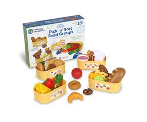 Learning Resources New Sprouts Pick ‘n’ Sort Food Groups, Ages 18 Months+, Grocery Store Pretend Play, Play Kitchen Accessories, Play Food for Toddlers