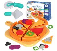 Learning Resources New Sprouts Pizza Night - Play Food Sets for Kids Kitchen, Toddler Pretend Play Food Set, Preschool Toy Pizza, Fine Motor Skills, Kitchen Playset Accessories for Kids