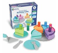 Learning Resources New Sprouts Serve & Share Birthday Cake - Pretend Play Food Set, Toddler Kitchen Toy, Colour Sorting Game, Fine Motor Skills Toy, Early Years Preschool Learning, Age 2+