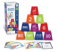 Learning Resources Number Stackers - Math Manipulatives, Addition and Subtraction Flash Cards, Counting Activities, Montessori, Fine Motor Skills, Problem Solving, Classroom Must Haves, Gifts for Kids