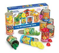 Learning Resources One To Ten Counting Cans - 65 Pieces Ages 3+ Toddler Learning Toys Preschool Pretend Play Toys Supermarket Toys