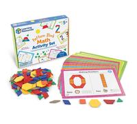 Learning Resources Pattern Block Maths Activity Set, Maths Games for Kids, Educational Games, Preschool Maths, Montessori, 144 Pieces, Age 5+