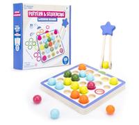 Learning Resources Pattern & Sequencing Wooden Board, Montessori Colour Recognition Manipulatives for Kids, Toddler Fine Motor Play, Sequence Board Game & Patterning Activity Cards for Ages 3+
