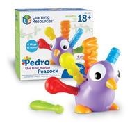 Learning Resources Pedro the Fine Motor Peacock | Fine Motor Skills Toys, Toddler Montessori, Preschool Sensory Skill Toys, Sorting and Hand Coordination, Ages 18 Months+