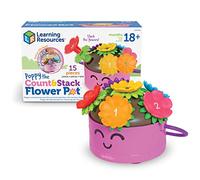 Learning Resources Poppy the Count & Stack Flower Pot - 15 Pieces, Fine Motor Skills Toys for Toddlers, Preschool Toys, Easter Basket Stuffers for Toddlers, Ages 18+ Months, Multicolor (LER9134)