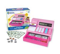 Learning Resources Pretend & Play Calculator Cash Register Pink - 73 Pieces Ages 3+ Cash Register for Kids Play Money for Kids Toddlers Toys Toy