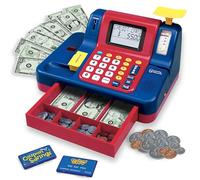 Learning Resources Pretend & Play Teaching Cash Register, 73 Pieces, Red/Blue