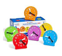 Learning Resources Rainbow Geared Mini Clocks, Set of 6, Ages 5+
