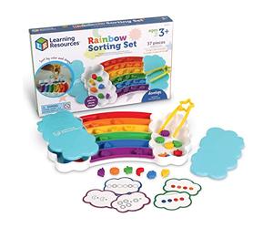 Learning Resources Rainbow Sorting Set, 37-Piece, Fine Motor Skills, Sorting, Patterning, Addition Skills, Toddler Learning Toys, Baby Toddler Toys, Learning and Education Toys, Sensory Tray, Ages 3+