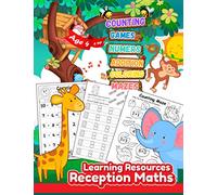 Learning Resources Reception Maths: Maths Books for 4 year olds and up, Numbers Tracing from 1 - 20, Counting, Mazes, Color by Number, and Many More Games! (Preschool Workbooks)