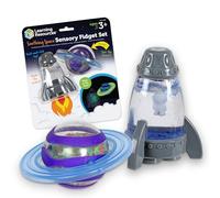 Learning Resources Soothing Space Sensory Fidget Set, Calming Toys, Ages 3+ | Spin & explore glow-in-the-dark sensory toys with light-up effects that encourage focus, calming play and fine motor skills